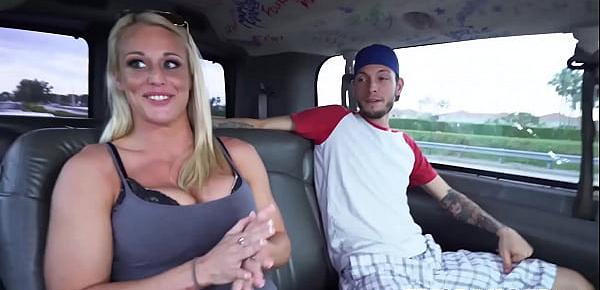  Luscious blonde babe with big tits fucked during a car ride